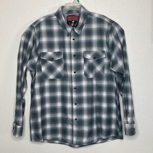 DIXXON Men's Social Distortion Flannel Shirt Size XL  NWOT